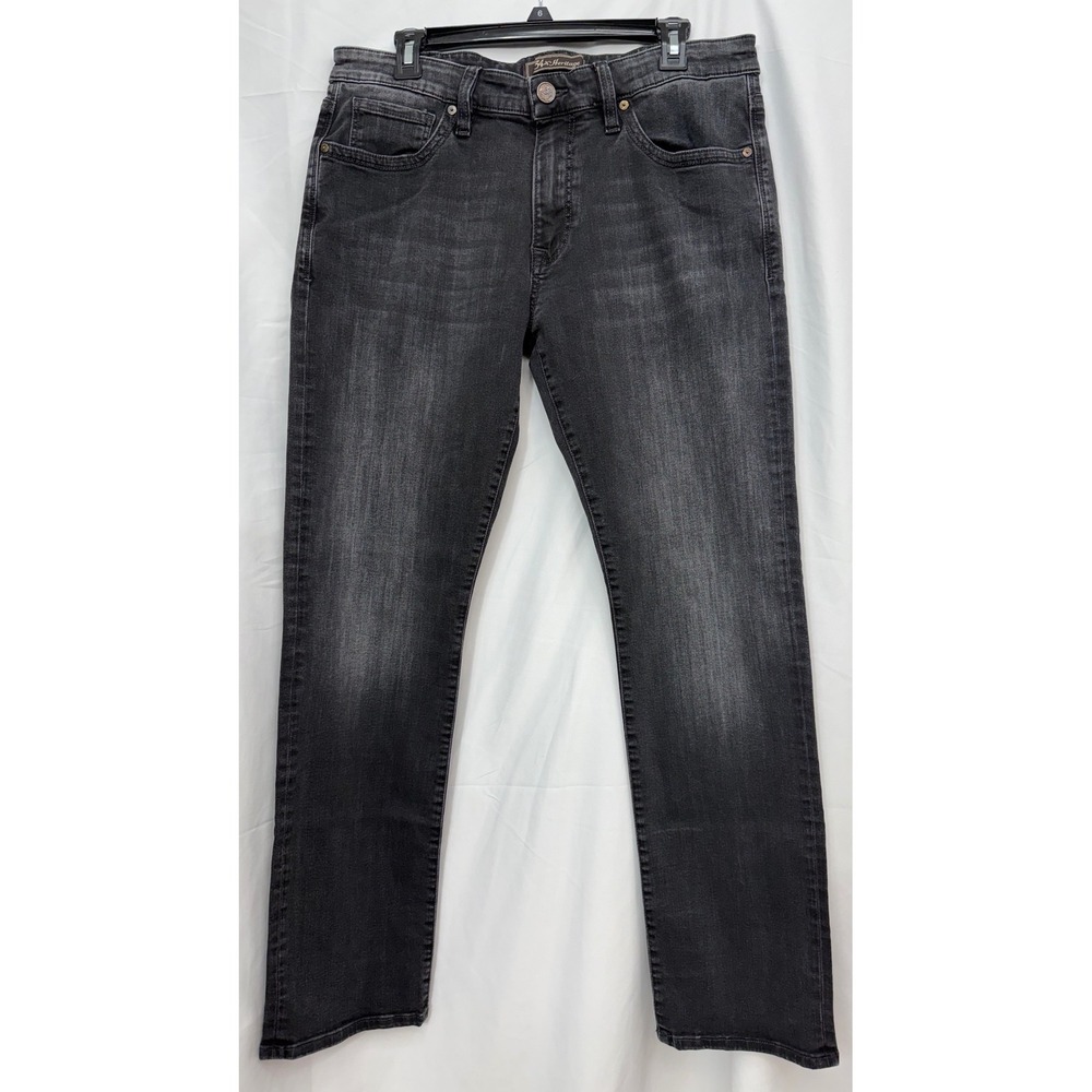 34 Heritage‎ Courage Jeans 33x32 Gray Straight Stretch Mens Smoke Brushed Urban